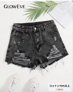 SHEIN ブラックデニムショートパンツ