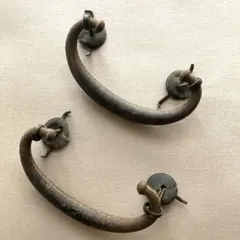 ❖古鉄金具：ほ➀引手／大正時代の桐和箪笥金具 蕨手 アンティーク