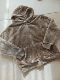 美品 しまむら もこもこファーパーカー 150 ブラウン