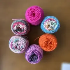 オパール毛糸 余り糸6玉セット カラフル