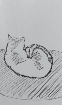 手描きイラスト アナログイラスト 猫
