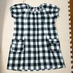 マタニティM〜L 授乳口付き チェック ワンピース 授乳服 妊婦服