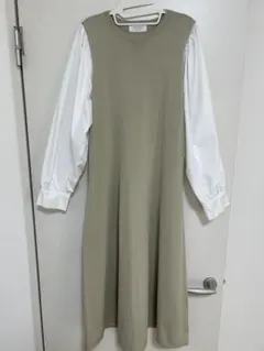 オペークドットクリップ　ニットワンピース