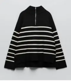 【美品】ZARA　ニット　ハーフジップ　ハイネック　タートルネック