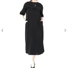 Aga プリーツフロントフリルワンピース　ゆったり　ヤマダヤ