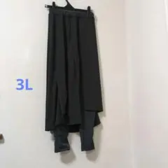ブラック 3L(2XL) 【ロングスカート レギンス】(裏起毛 )