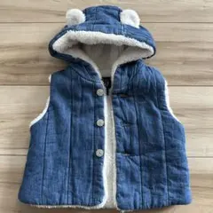 baby GAP デニム風フリースベスト 0-6ヶ月