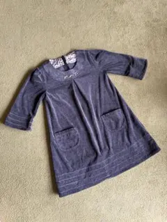 グレー 七分袖 ワンピース 　130cm