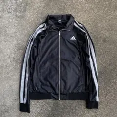 adidas　トラックジャケット　コーティングジャージ　レザー調　シルバーライン