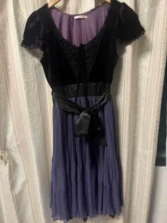 アクシーズファムパーティードレス 黒と紫 ベルベット