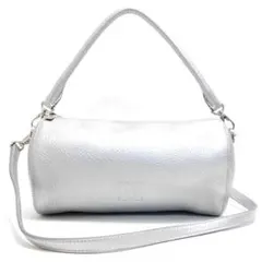 極美品 HIROFU ヒロフ ハンドバッグ 2WAYバッグ レザー シルバー