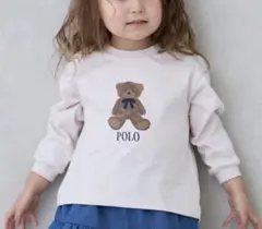 定価2970円　【POLO BCS】くまグラフィック長袖T 綿100 リブ