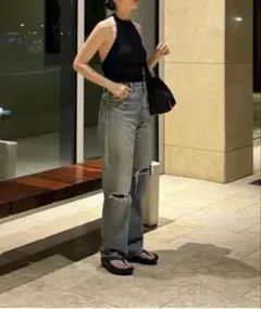 Tibi ネイビーサテンカーゴパンツ 34 Deuxieme Classe - メルカリ