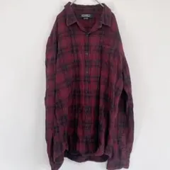 秋冬服 エゼキエル 長袖シャツ XL バーガンディ チェック柄 スケーターのサムネイル
