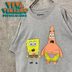 レア【古着】スポンジボブ キャラクターTシャツ グレー メンズL