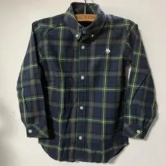 POLO チェック柄 長袖シャツ ネイビー