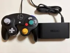 ゲームキューブ コントローラ スマブラブラック ＆接続タップ セット