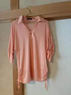 オレンジ ストライプ ポロシャツ 半袖