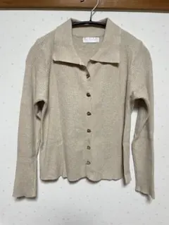 ベージュカーディガン ワンサイズ 春ニット