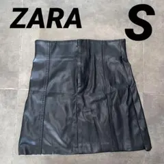 ZARA 黒 レザー タイトスカート Sサイズ