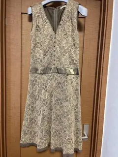 レースノースリーブワンピース ベージュのサムネイル
