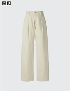 Uniqlo U デニムタックパンツ 27インチ　ベージュ