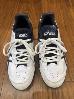 24.5センチASICS スパイクシューズ ホワイト/ネイビー