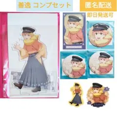 鬼滅の刃 AGF ホログラム缶バッジ、箔押しチェック風ブロマイド 我妻善逸 7点