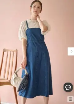 組曲　KUMIKYOKU デニムサロペット ワンピース　ジャンパースカート