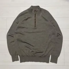 ORVIS オービス ハーフジップセーター レザージップ メリノウール