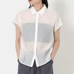 新品未使用】BEAUTY&YOUTH オープンカラー ショートスリーブニット