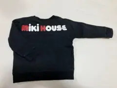 ミキハウス　ロゴ　トレーナー　ブラック　90