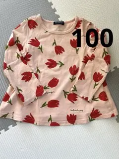 moujonjon チューリップ柄 長袖カットソー 100cm