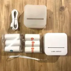 スマホで印刷♪ミニサーマルプリンター　感熱紙スペア6点付きLUCK JINGLE