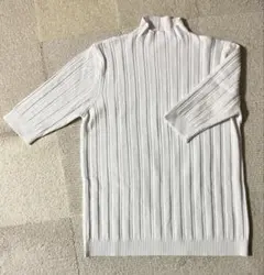 秋冬五分袖ニット　ハイネック　ボトルネック