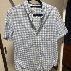 ⭐︎LACOSTE中古品大放出⭐︎LACOSTE チェック柄 半袖シャツ 40
