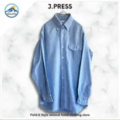 J.PRESS ボタンダウンシャツ ブルー オックスフォード 長袖 M相当