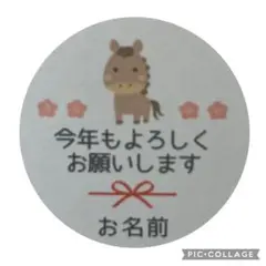お年賀新年ご挨拶シールプチギフトラッピング名入れ午年2026