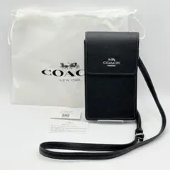 【正規品】COACH フォーン クロスボディ ブラック×シルバースマホショルダー