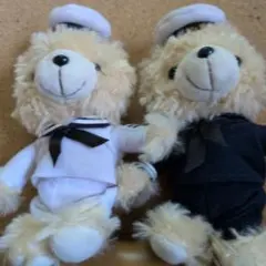 海上自衛隊セーラー服のクマのぬいぐるみ 2体セットのサムネイル
