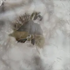 メンズ羽織 濃紺　化繊　リメイク　羽裏
