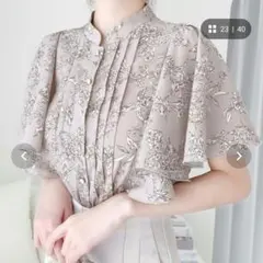 花柄 半袖ブラウス Lサイズのサムネイル
