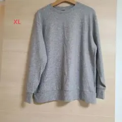 【ユニクロ】ソフトニットフリースクルーネックT XL　グレー