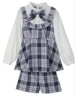 ブルーチェックセーラーカラーセットアップ 量産型地雷系ロリータ