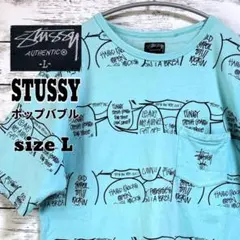 古着 STUSSY ステューシー 半袖 ポップバブル ボーダー T 00年代 L
