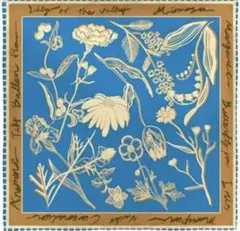 manipuri マニプリ　＜シルクスカーフ65＞　フローラ　ターコイズブルー