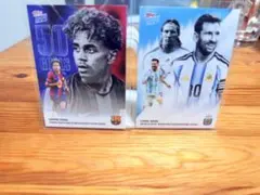 상태좋음 2장 세트 TOPPS NOW 야마루 & 메시 축구 카드 세트