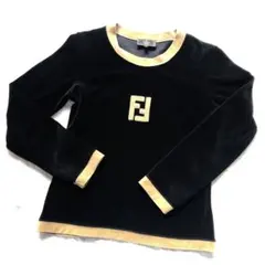 FENDI ネイビー ベルベット 長袖トップス ベロア - メルカリ