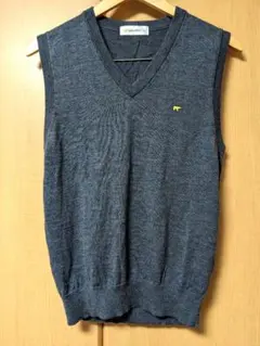 Golden Bear グレー Vネック ベスト ウール100%　Mサイズ