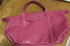 ロンシャン ル・プリアージュ キュイール トップハンドルバッグ M
